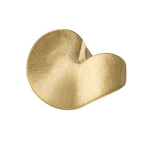 Brushed Satin Gold Dune Wave Ring