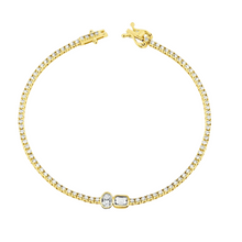 Bezel Set Diamond Shapes Tennis Bracelet