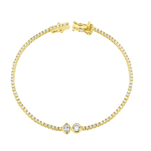 Bezel Set Diamond Shapes Tennis Bracelet