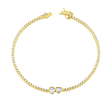 Bezel Set Diamond Shapes Tennis Bracelet