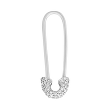 Pave Pink Sapphire or Diamond Safety Pin Earring