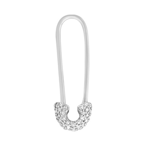 Pave Pink Sapphire or Diamond Safety Pin Earring