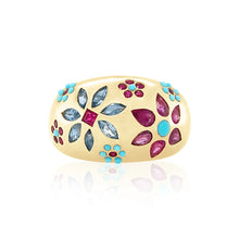 Ruby & Turquoise Chunky Flora Nomad Ring