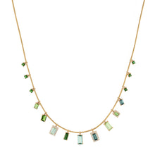 Mixed Green Tourmaline Beryl Diamond Collar Necklace