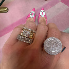 Intricate Pave Diamond Indent Statement Ring