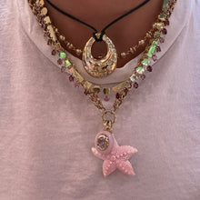 Large Teardrop Diamond Confetti Disc Pendant Necklace