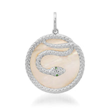 Python Mother of Pearl Snake Charm Pendant