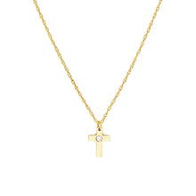 Children's Diamond Bezel Cross Necklace