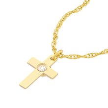 Children's Diamond Bezel Cross Necklace