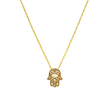 Children's Mini Diamond Bezel Hamsa Necklace