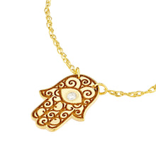 Children's Mini Diamond Bezel Hamsa Necklace