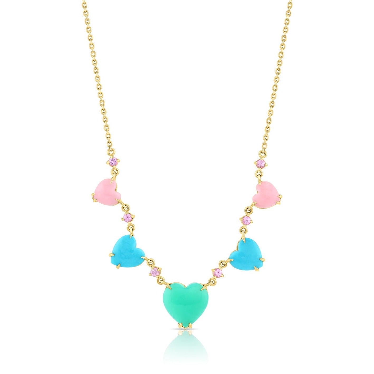 Multi Heart Lady Gemstone Necklace