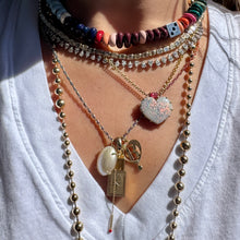 Mini Fluted Sunbeam Heart Gemstone Letter Charm