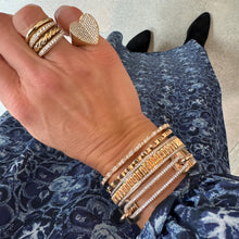 Morrell Gold Cuff Bangle Bracelet with Elongated Diamond Link