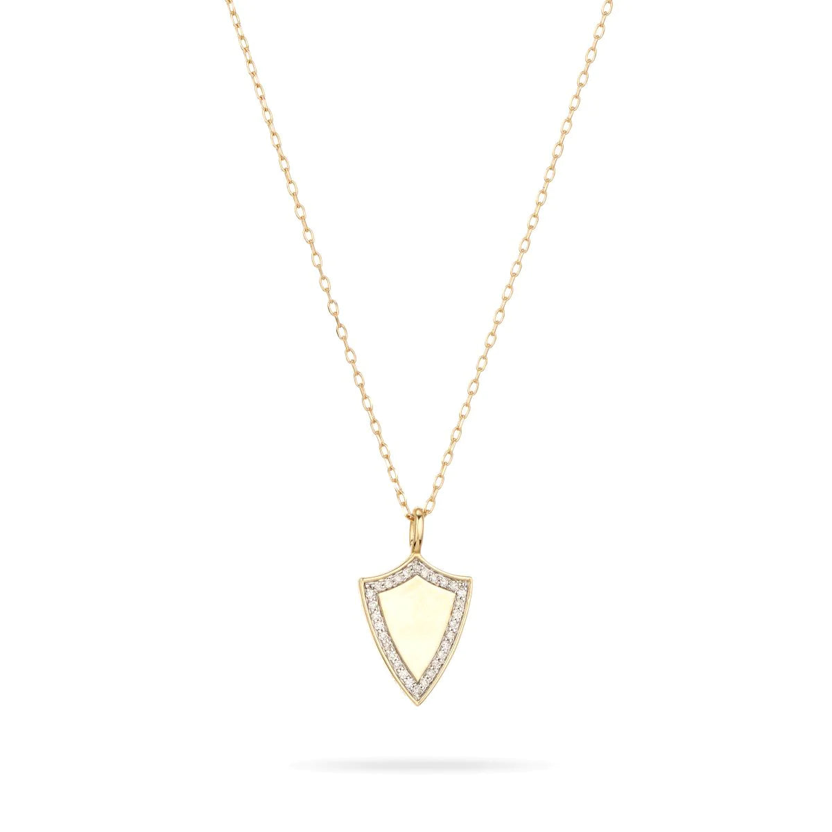 Pavé Diamond Shield Necklace