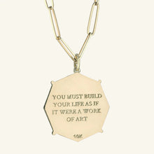 Quote Pave Diamond Octagon Charm