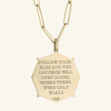 Quote Pave Diamond Octagon Charm