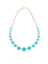 One of a Kind Sleeping Beauty Turquoise & Mixed Gemstone Tapered Daisy Chain Necklace