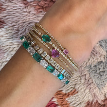 Oval Emerald & Diamond Tennis Bracelet