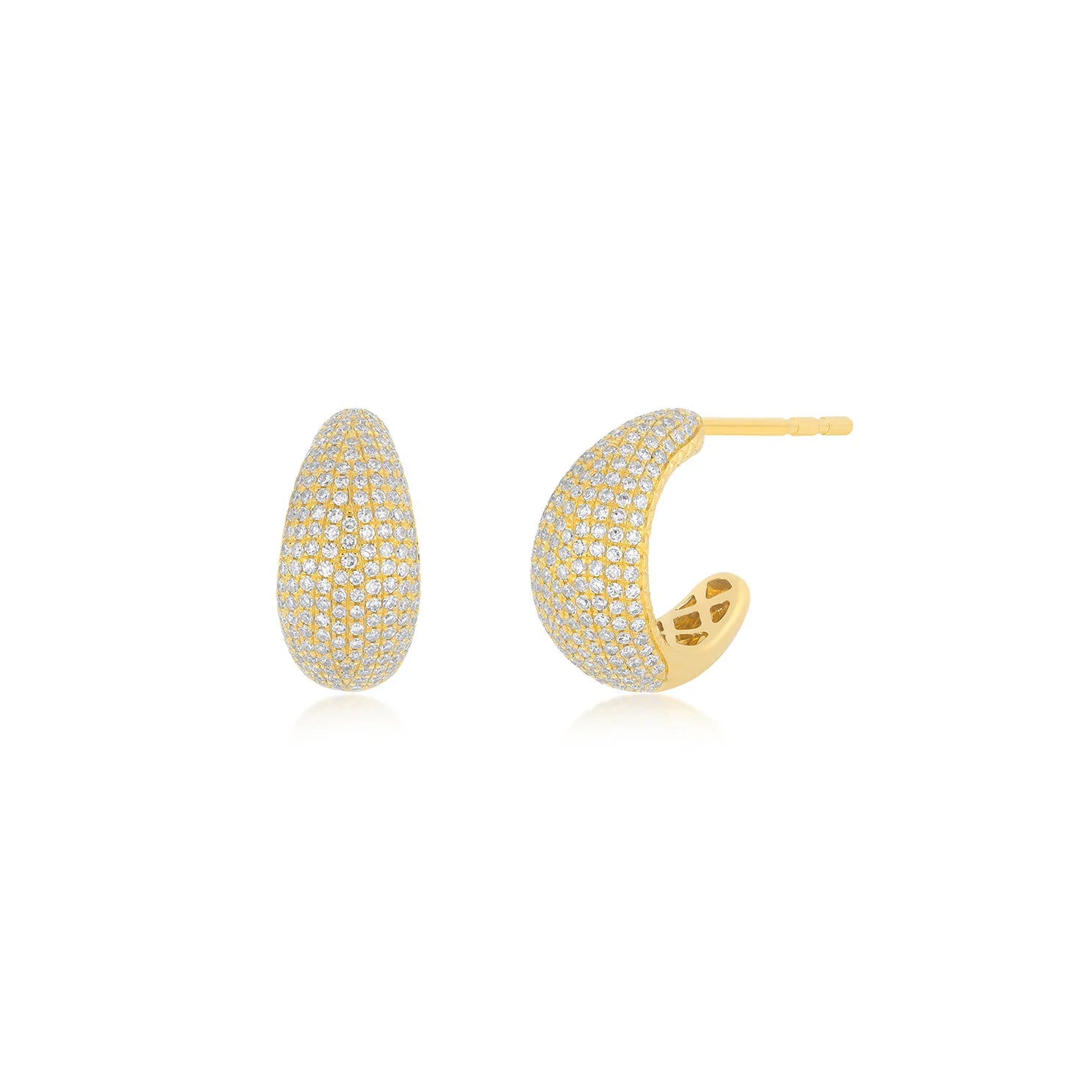Pave Diamond Jumbo Dome Huggie Earrings