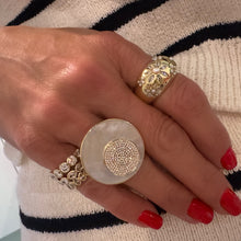 Pearl & Diamond Chunky Flora Nomad Ring