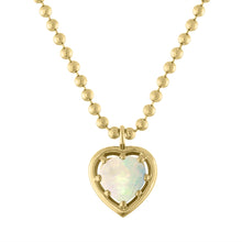 Cooper Ball Chain Gemstone Heart Necklace