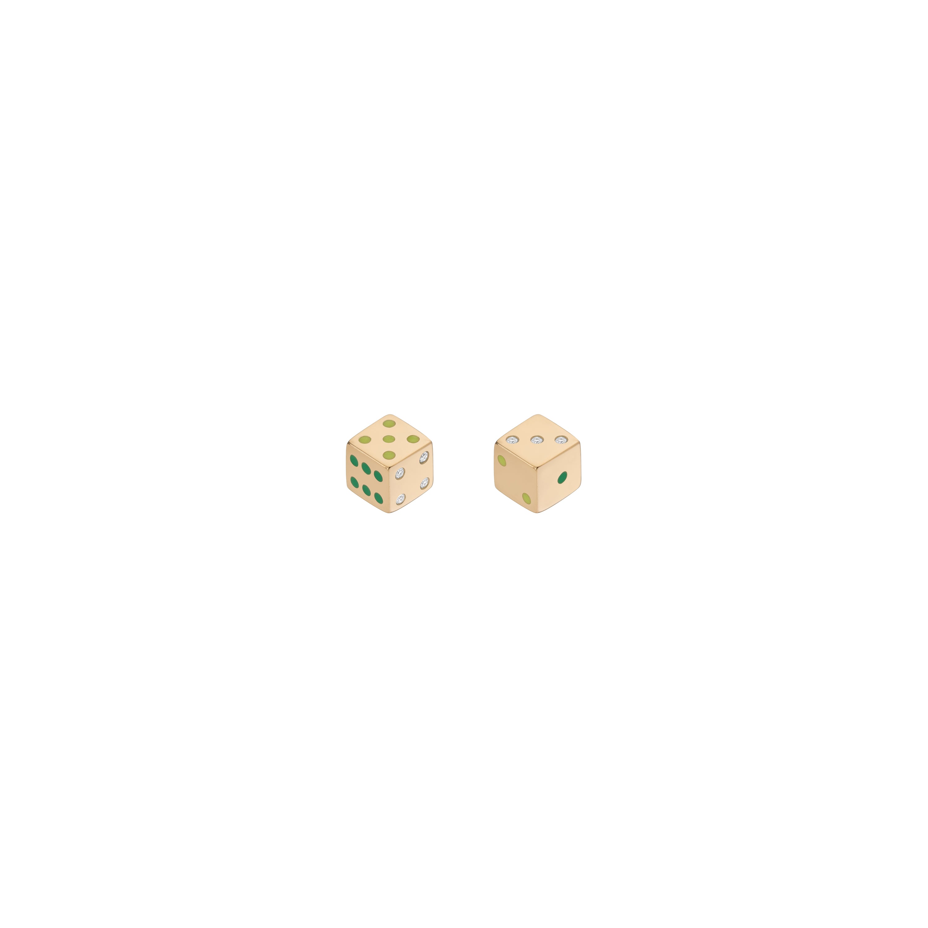 Petite Chance Diamond Dice Stud Earrings