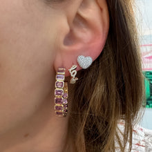 Puffy Pave Diamond Heart Studs