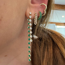 Mini Diamond Covered Curb Chain Link Earrings