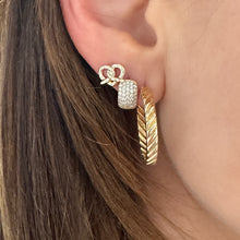 Chic Chubby Pave Diamond Huggie Hoops
