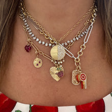 Large Gemstone Sunbeam Heart Charm