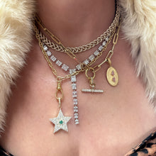Bold Paperclip Chain Necklace with Diamond Toggle Lariat