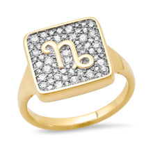 Diamond Zodiac Signet Ring