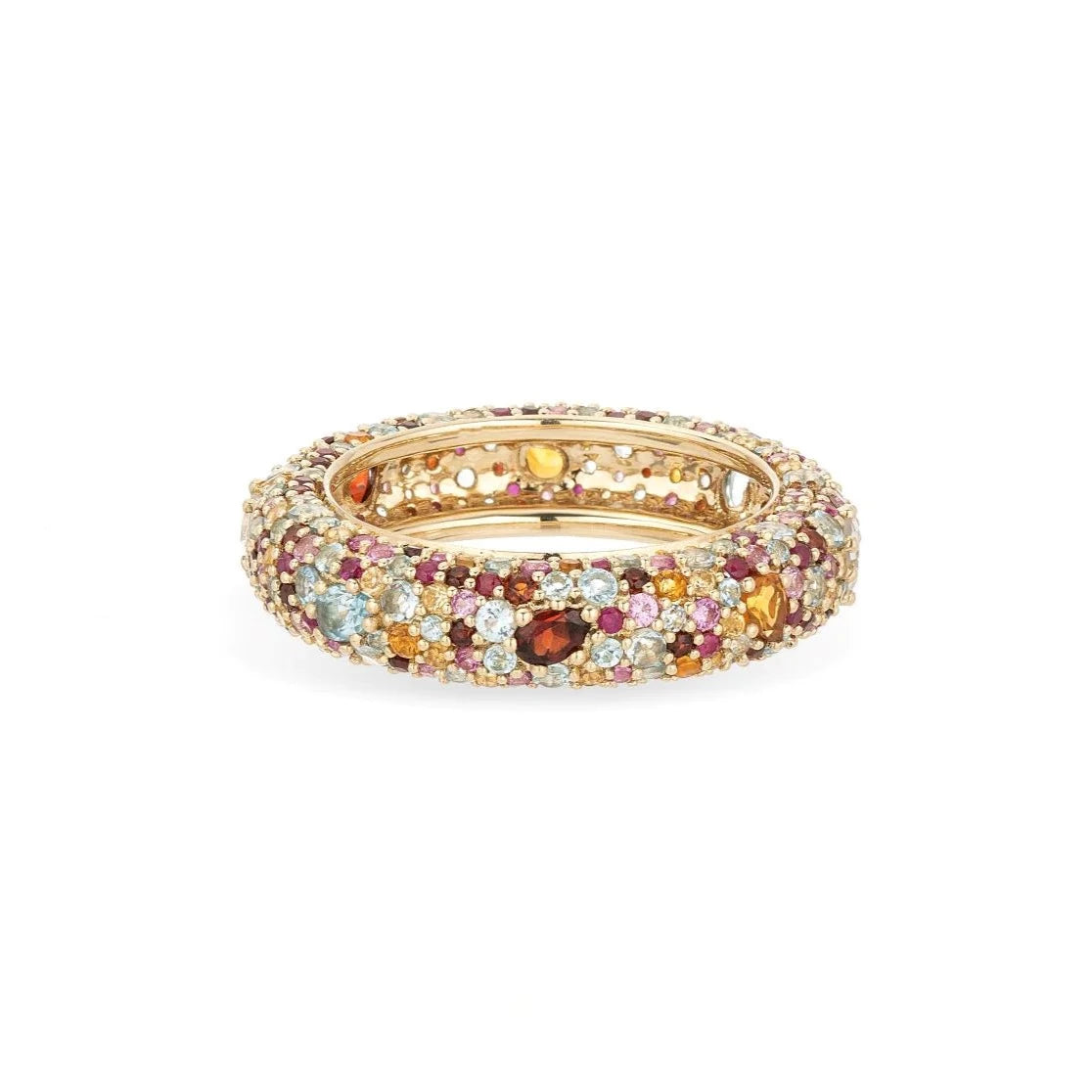 Crown Jewels Gemstone Eternity Tube Ring