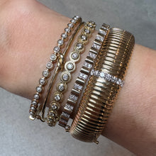 Rainbow Sapphire & Diamond Ruffle Bangle Bracelet