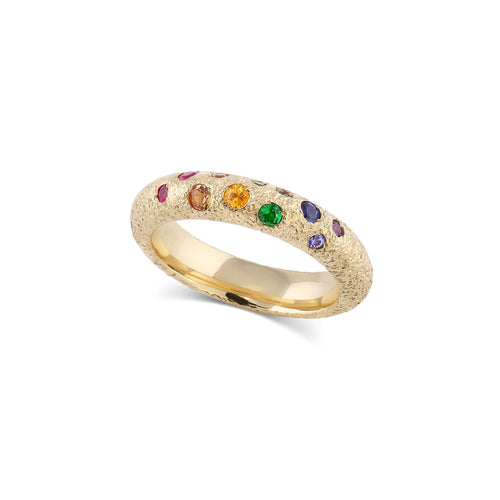 Rosa Rainbow Sapphire & Tsavorite Stacking Ring
