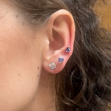 Round Moonstone Sprinkle Stud Earrings