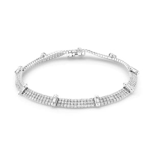 Triple Thread & Ripple Diamond Bracelet