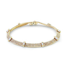 Triple Thread & Ripple Diamond Bracelet