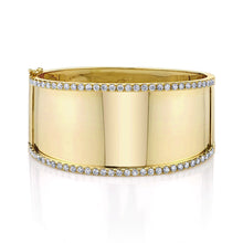 Jumbo Diamond Nameplate Bangle Bracelet