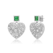 Jumbo Emerald & Pink Sapphire or Diamond Sweetheart Earrings