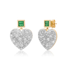 Jumbo Emerald & Pink Sapphire or Diamond Sweetheart Earrings