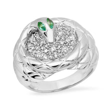 Milestones by AB for Eriness Emerald & Diamond Coiled Snake Ring