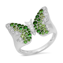 Gemstone & Diamond Ombre Butterfly Signet Ring