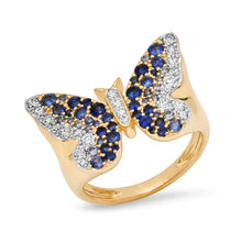 Gemstone & Diamond Ombre Butterfly Signet Ring