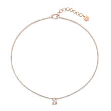 Pave Diamond Initial Thread Necklace