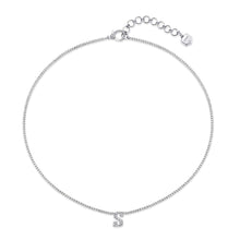 Pave Diamond Initial Thread Necklace