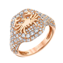 Pave Diamond Zodiac Pinky Ring