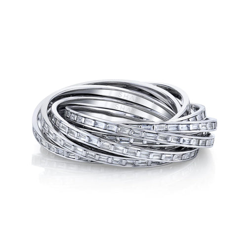 Diamond Baguette Orbit Rolling Ring