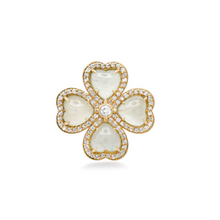 Aquamarine & Diamond Clover Statement Ring